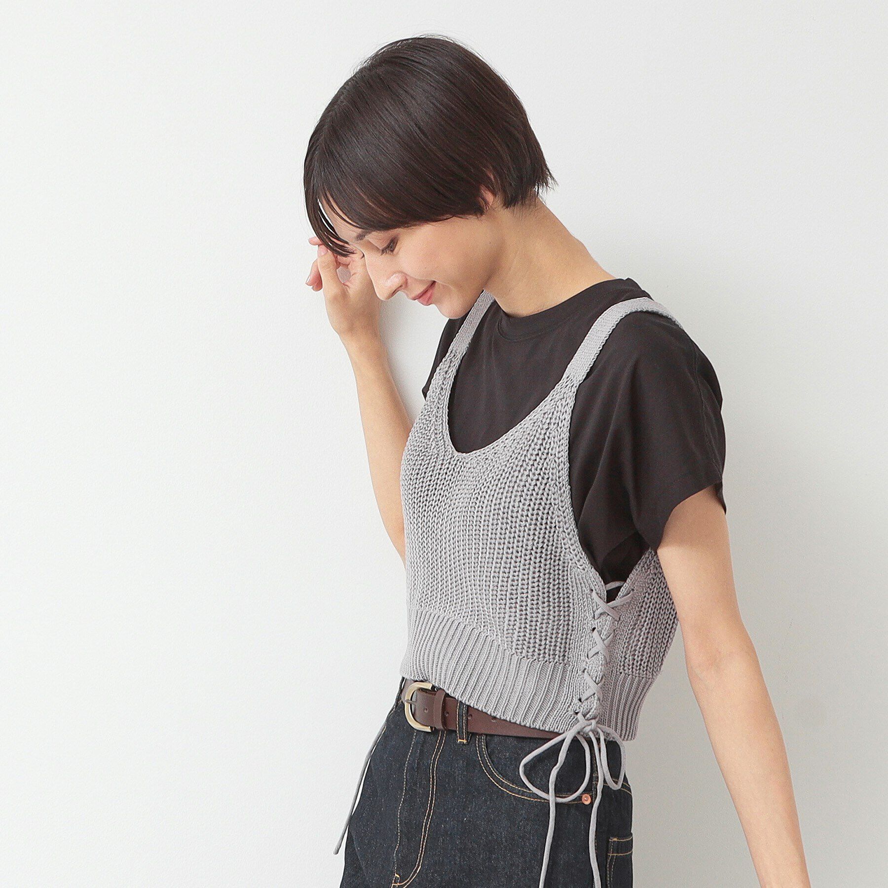 Dessin「【洗える】サイドレースアップビスチェ」|ベスト・ジレ|