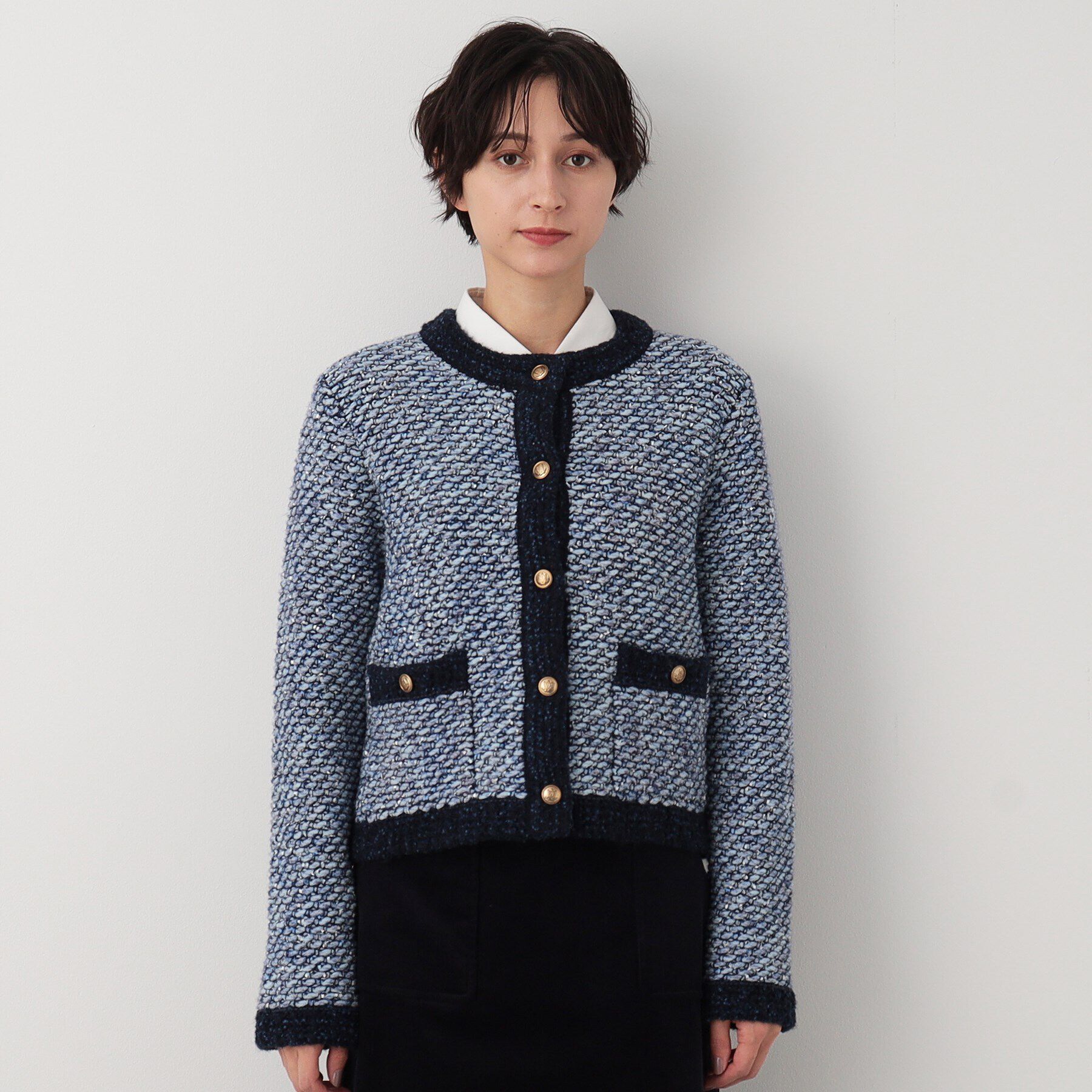 Dessin「ツイード調ニットジャケット」|カーディガン|