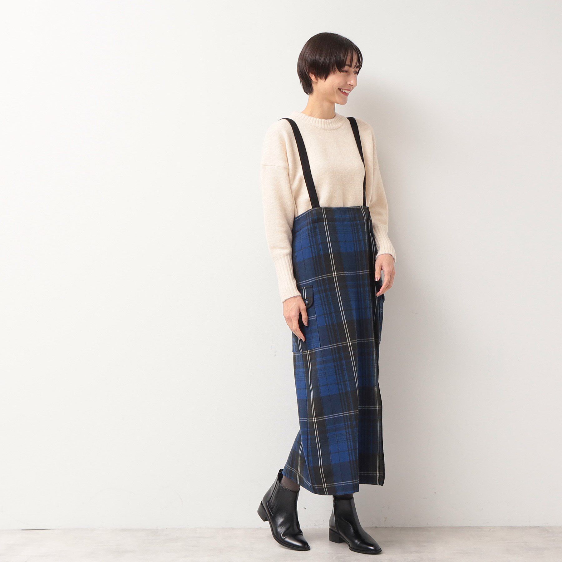 Dessin「【洗える・2WAY】サスペンダー付きフラップポケットスカート（XS～L）」|スカート|