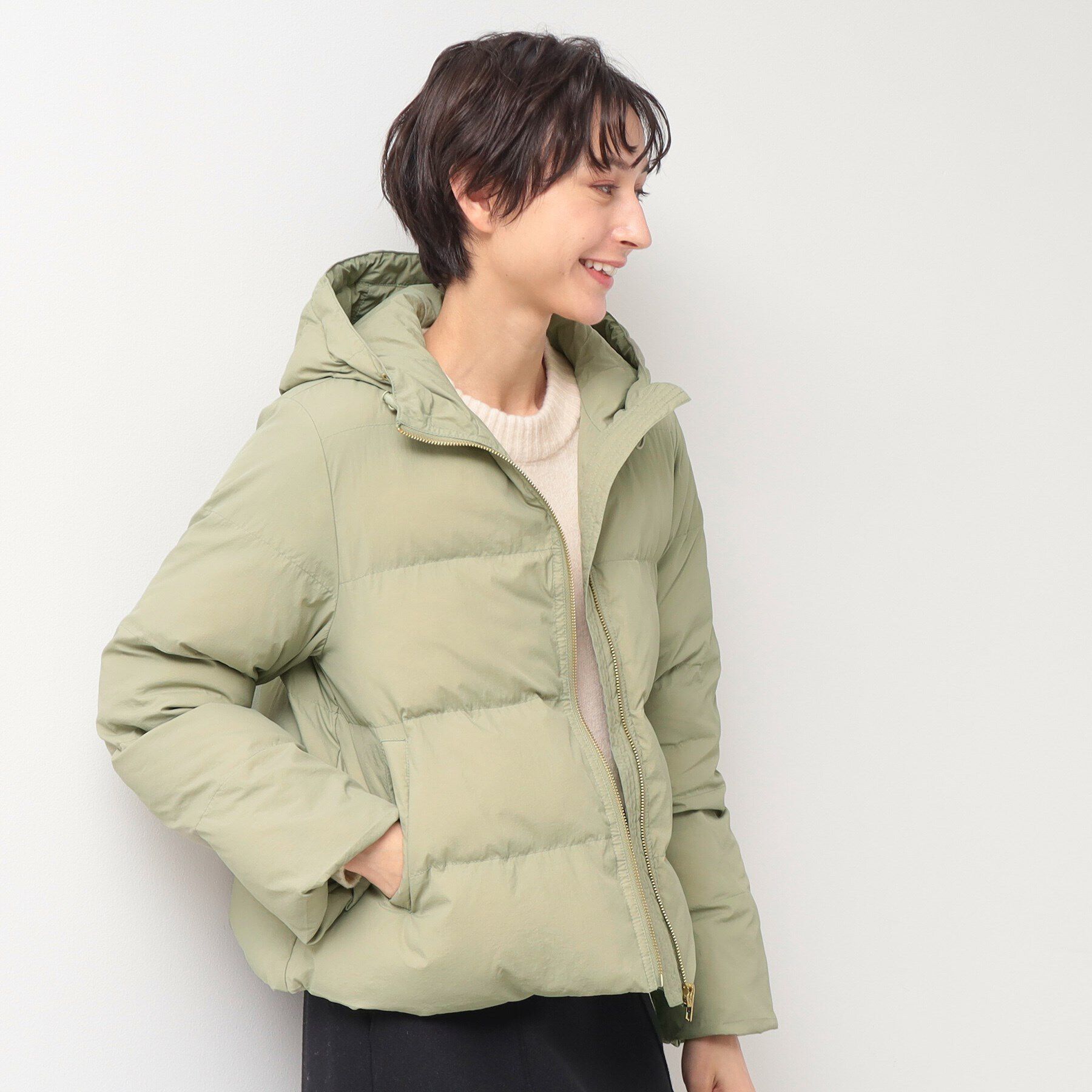 Dessin「フード付き中綿ショートコート」|ダウン|