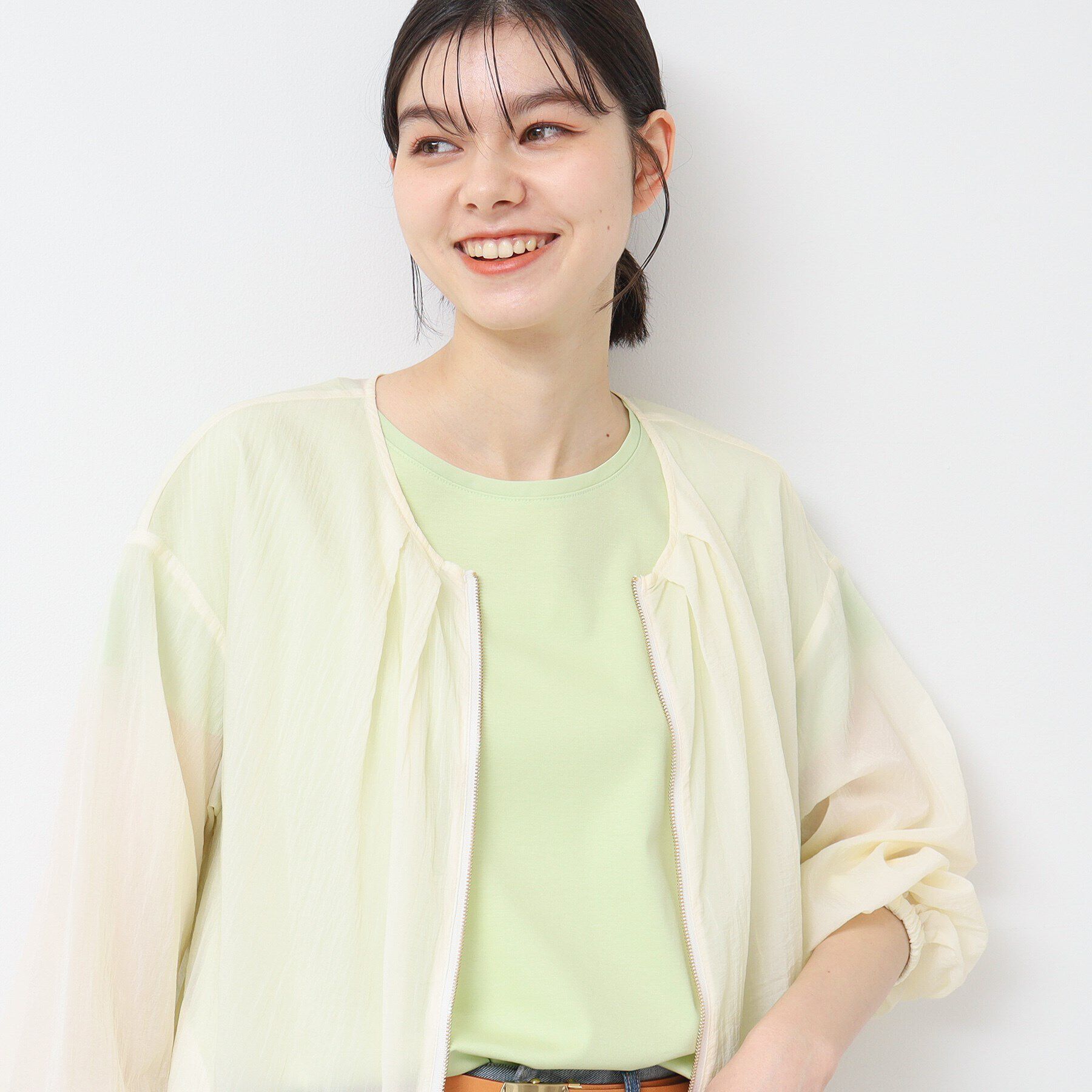 Dessin「【洗える】クルーネックブルゾン（S～L）」|ブルゾン・スタジャン|アイボリー(004)