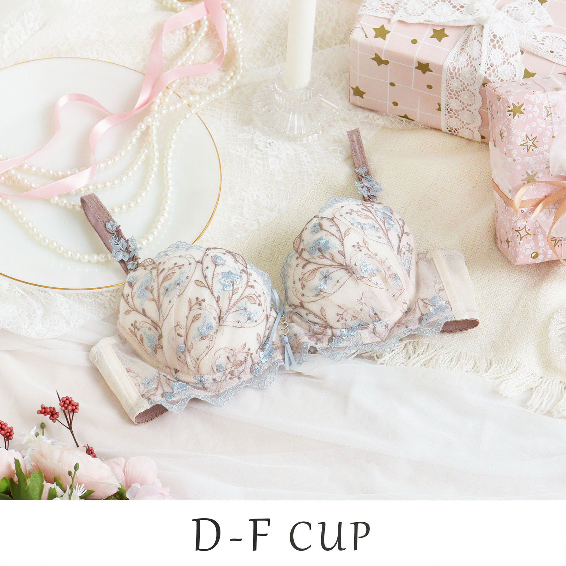 Risa Magli「フローチェ ブラジャー (D-F) ＜Sweet Rich（スウィートリッチ）＞」|インナー|ブルー(092)