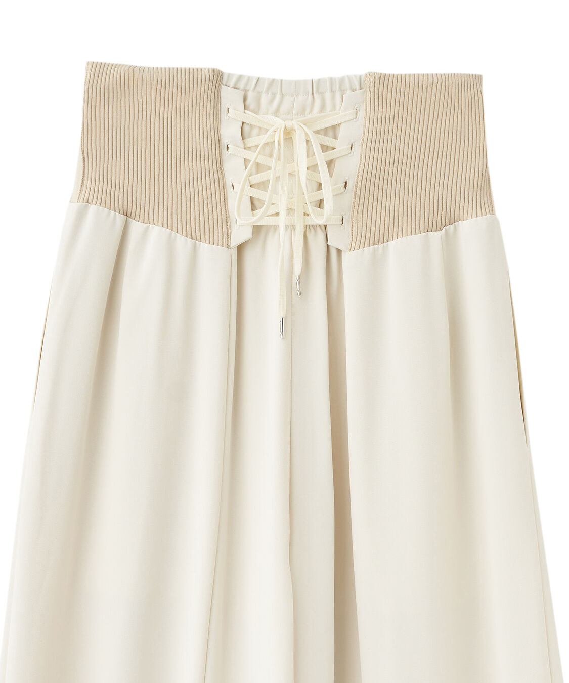 COCO DEAL「コルセットリブワイドパンツ」|スラックス|