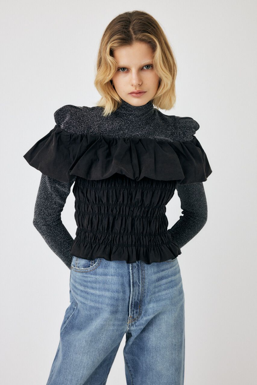 MOUSSY「BALLOON FRILL GATHER ビスチェ」|シャツ・ブラウス|