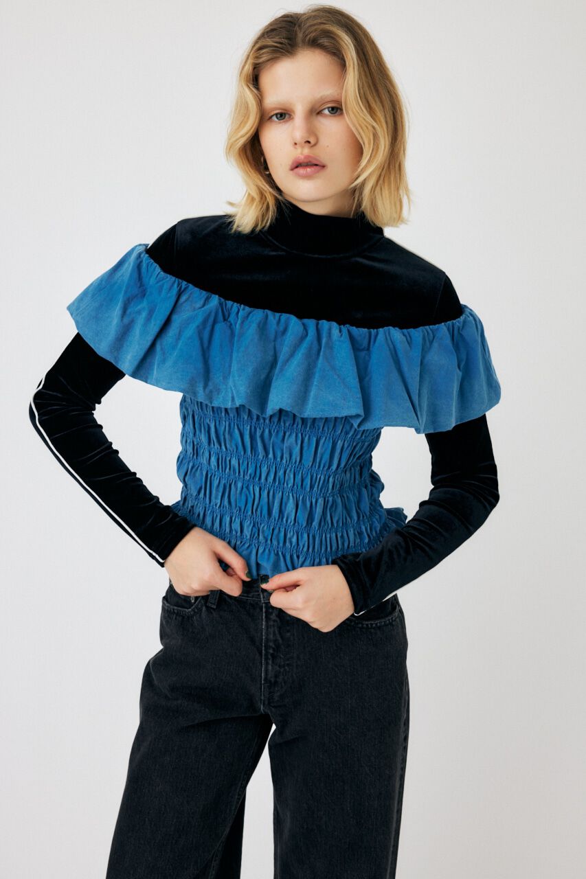 MOUSSY「BALLOON FRILL GATHER ビスチェ」|シャツ・ブラウス|