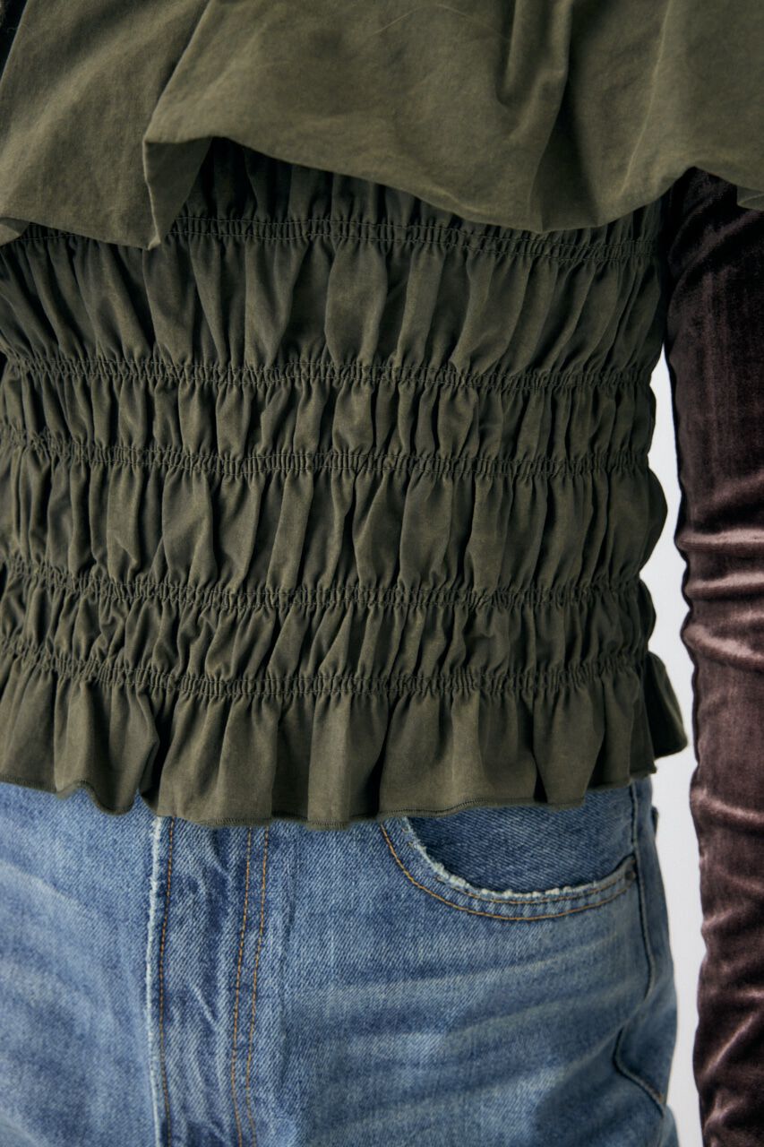 MOUSSY「BALLOON FRILL GATHER ビスチェ」|シャツ・ブラウス|