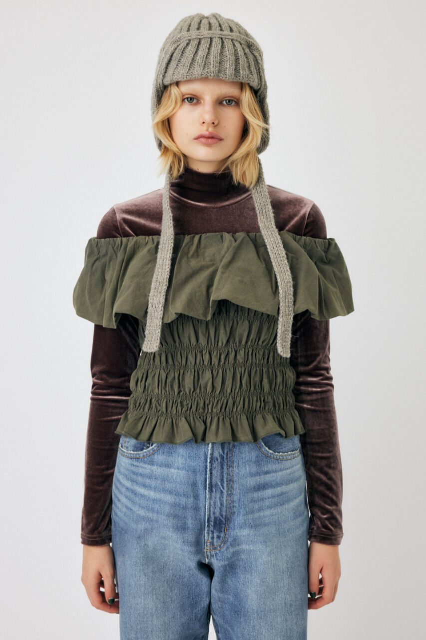 MOUSSY「BALLOON FRILL GATHER ビスチェ」|シャツ・ブラウス|