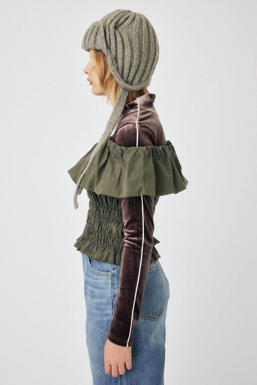 MOUSSY「BALLOON FRILL GATHER ビスチェ」|シャツ・ブラウス|