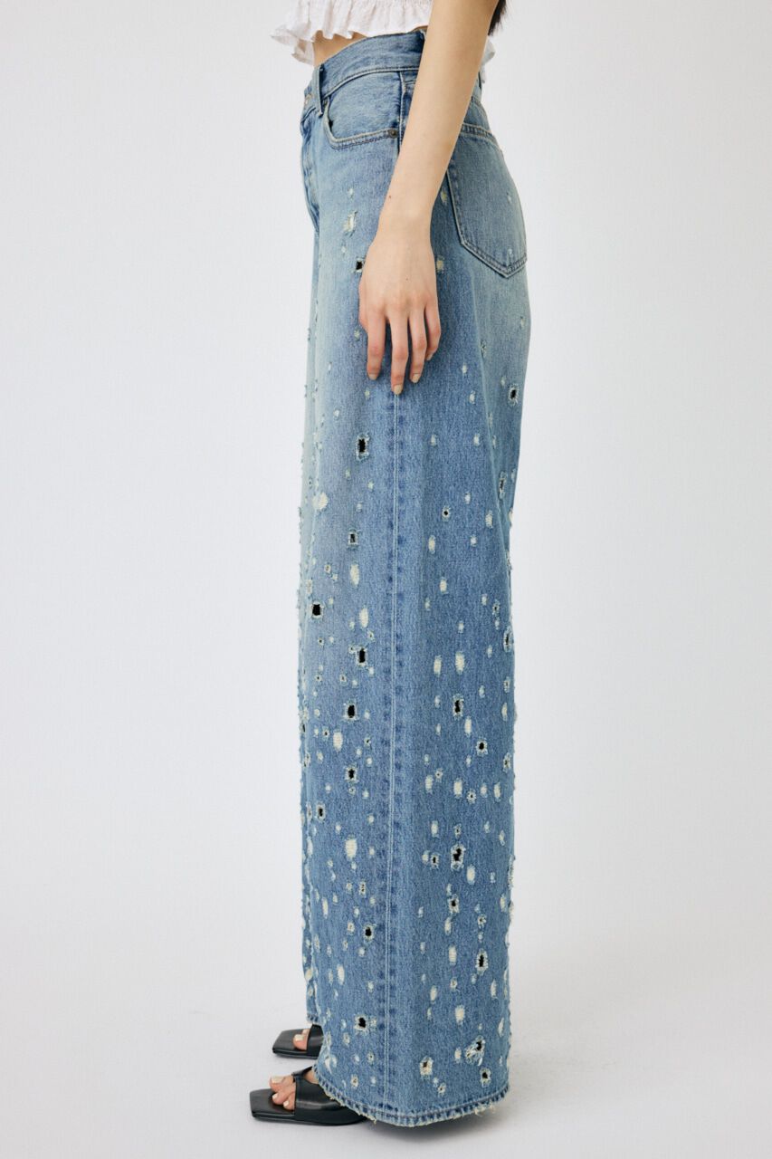 MOUSSY「DESTROYED MIDRISE BAGGY」|デニム|