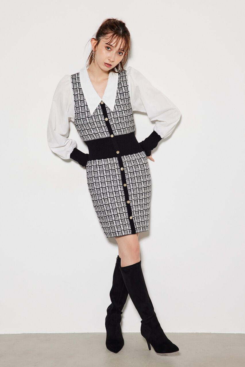 rienda「シャツコンビKnit mini OP」|ワンピース|Multi_1