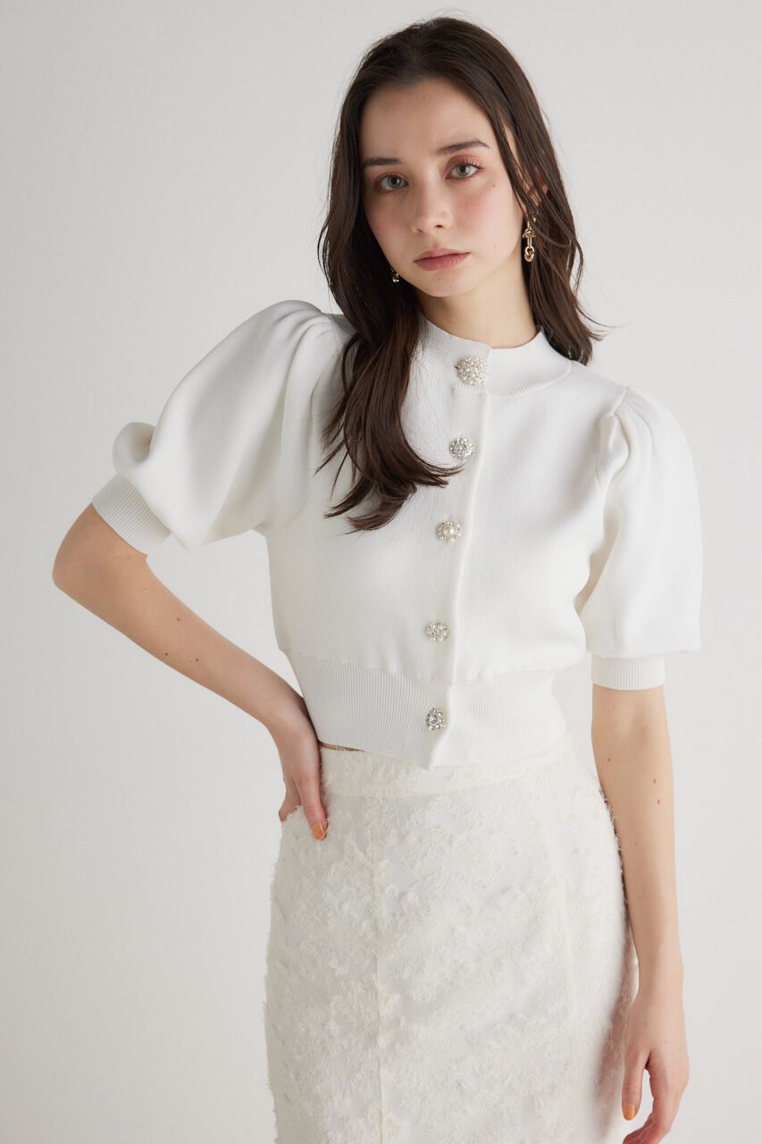 rienda「2WAYビジューKnit CD TOP」|ニット・セーター|WHT