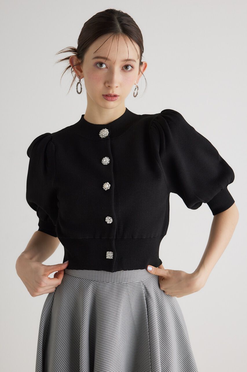 rienda「2WAYビジューKnit CD TOP」|ニット・セーター|BLK