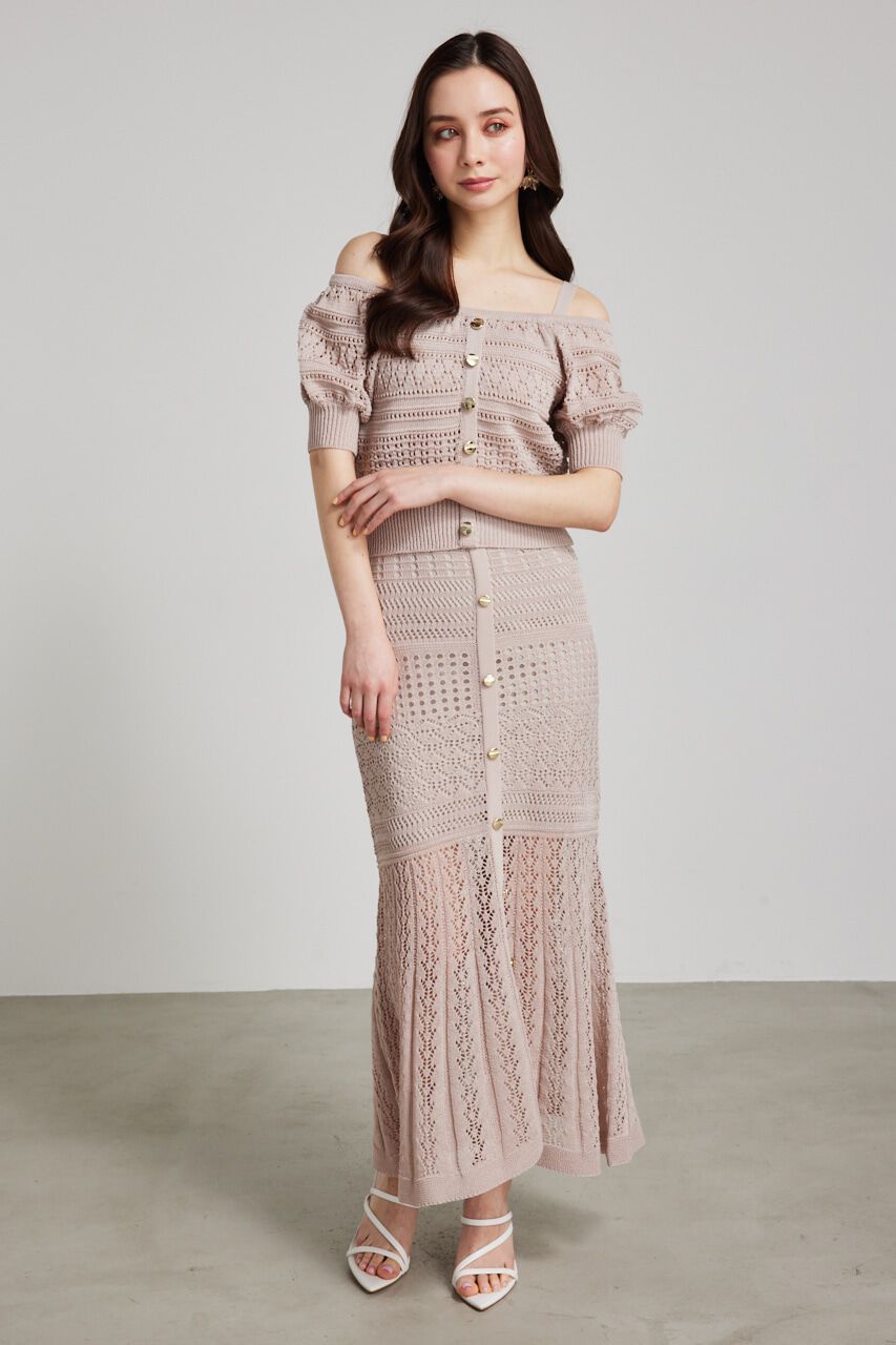 rienda「マルチWAYクロシェSET Knit OP」|ワンピース|BEG