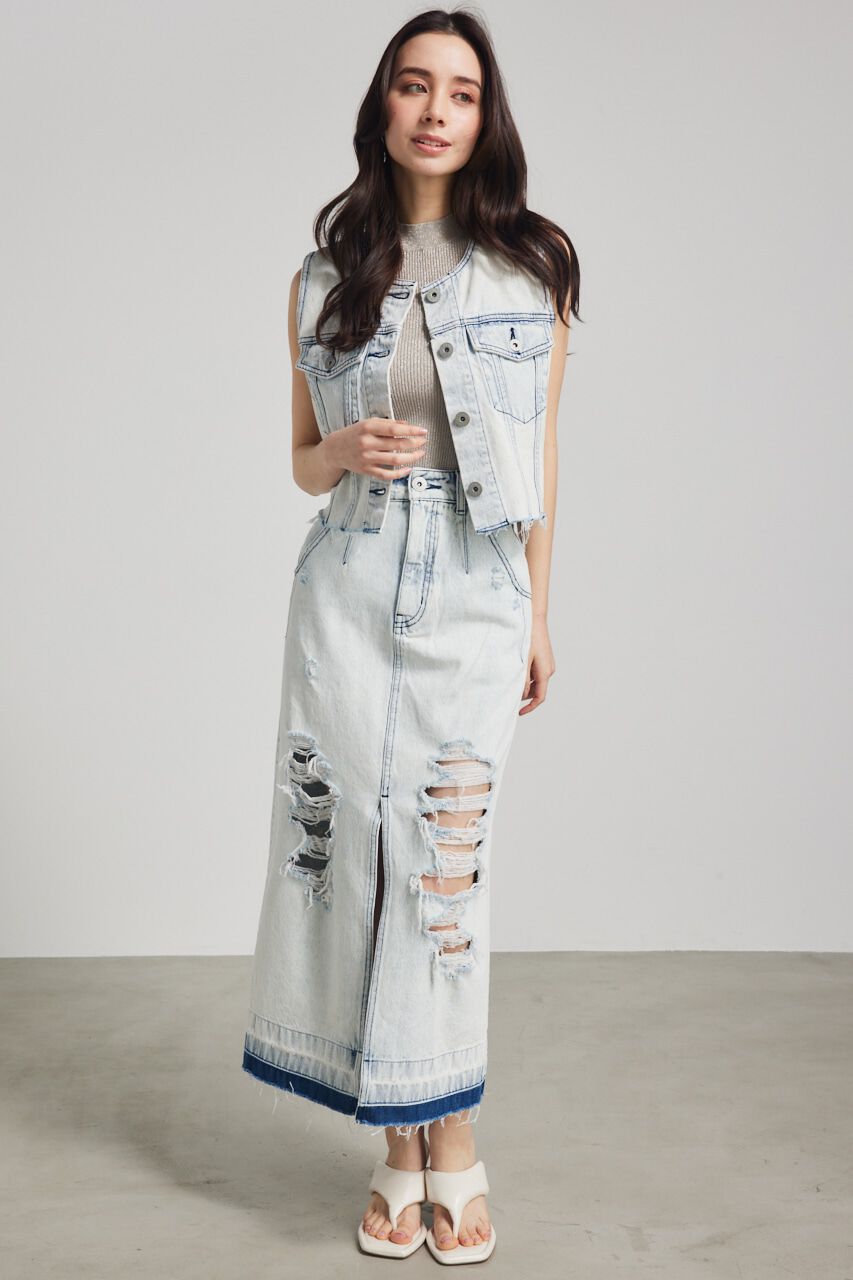 rienda「ダメージDENIM J/W SK」|スカート|