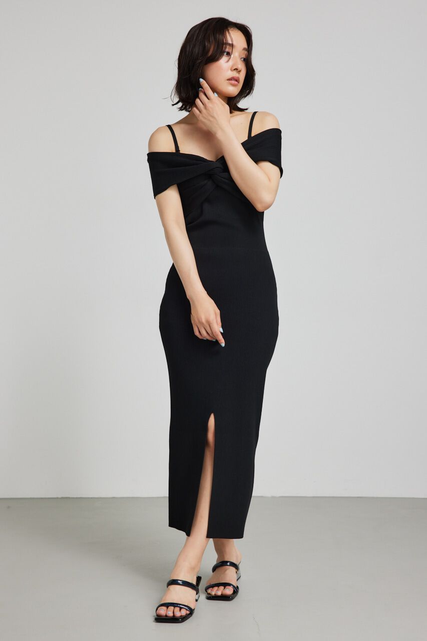 rienda「アシンメトリータイトニットワンピース」|ワンピース|