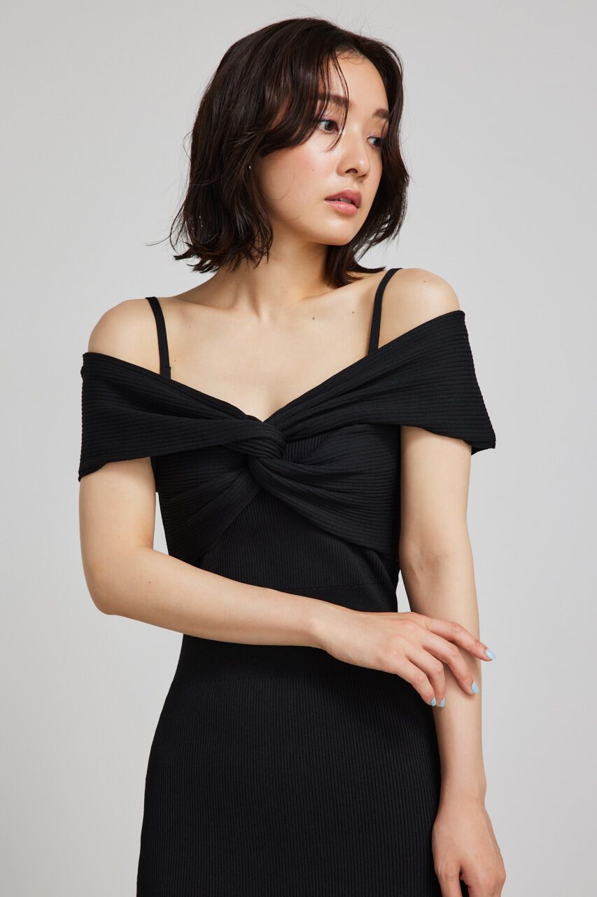 rienda「アシンメトリータイトニットワンピース」|ワンピース|