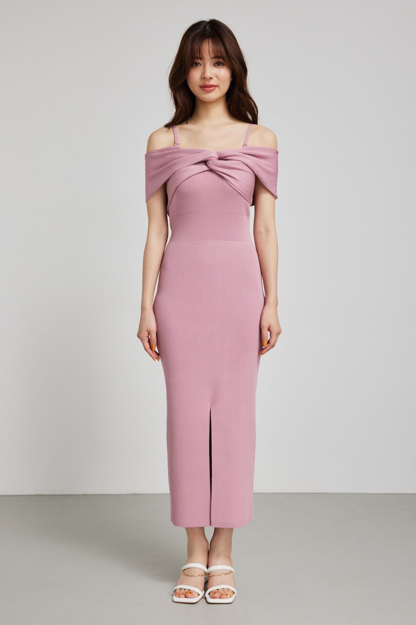 rienda「アシンメトリータイトニットワンピース」|ワンピース|