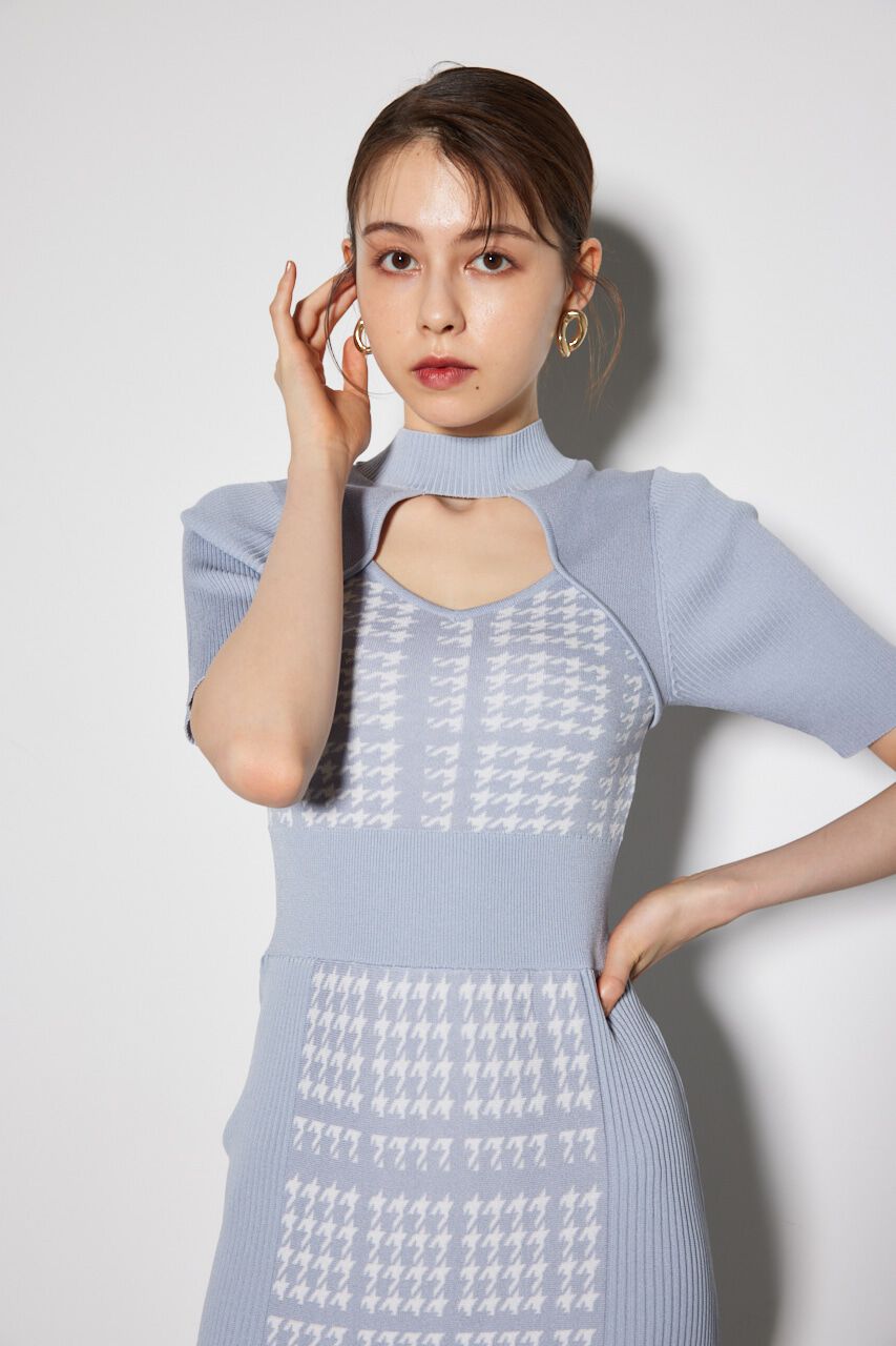 rienda「2WAY千鳥パターンタイトニットワンピース」|ワンピース|