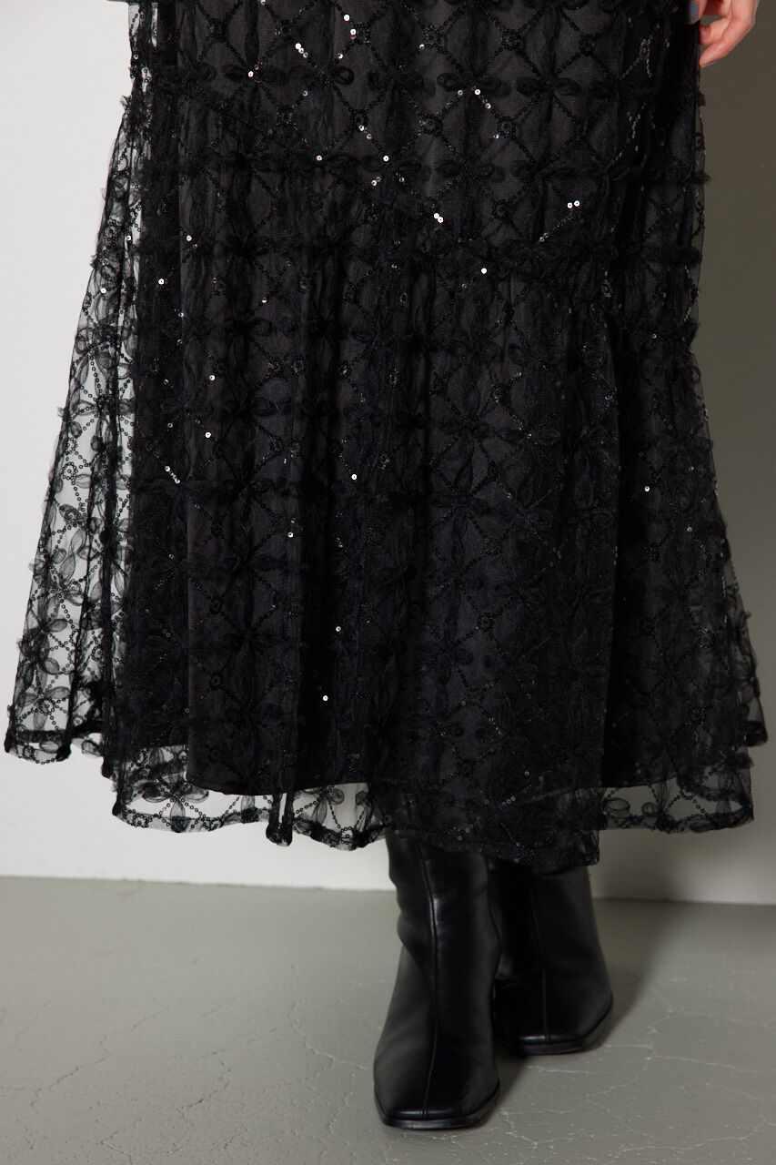 rienda「スパンコールチュールセミマーメイドスカート」|スカート|