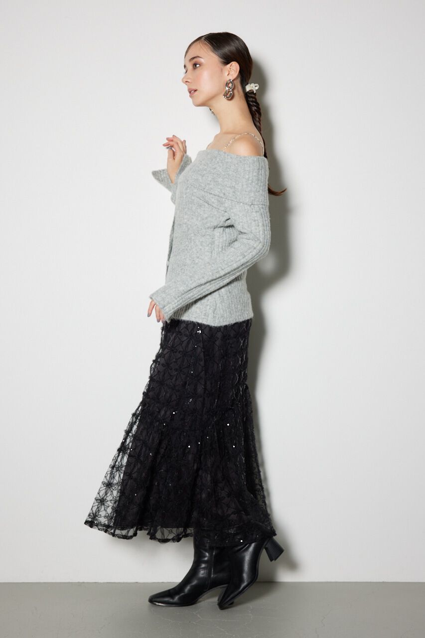 rienda「スパンコールチュールセミマーメイドスカート」|スカート|