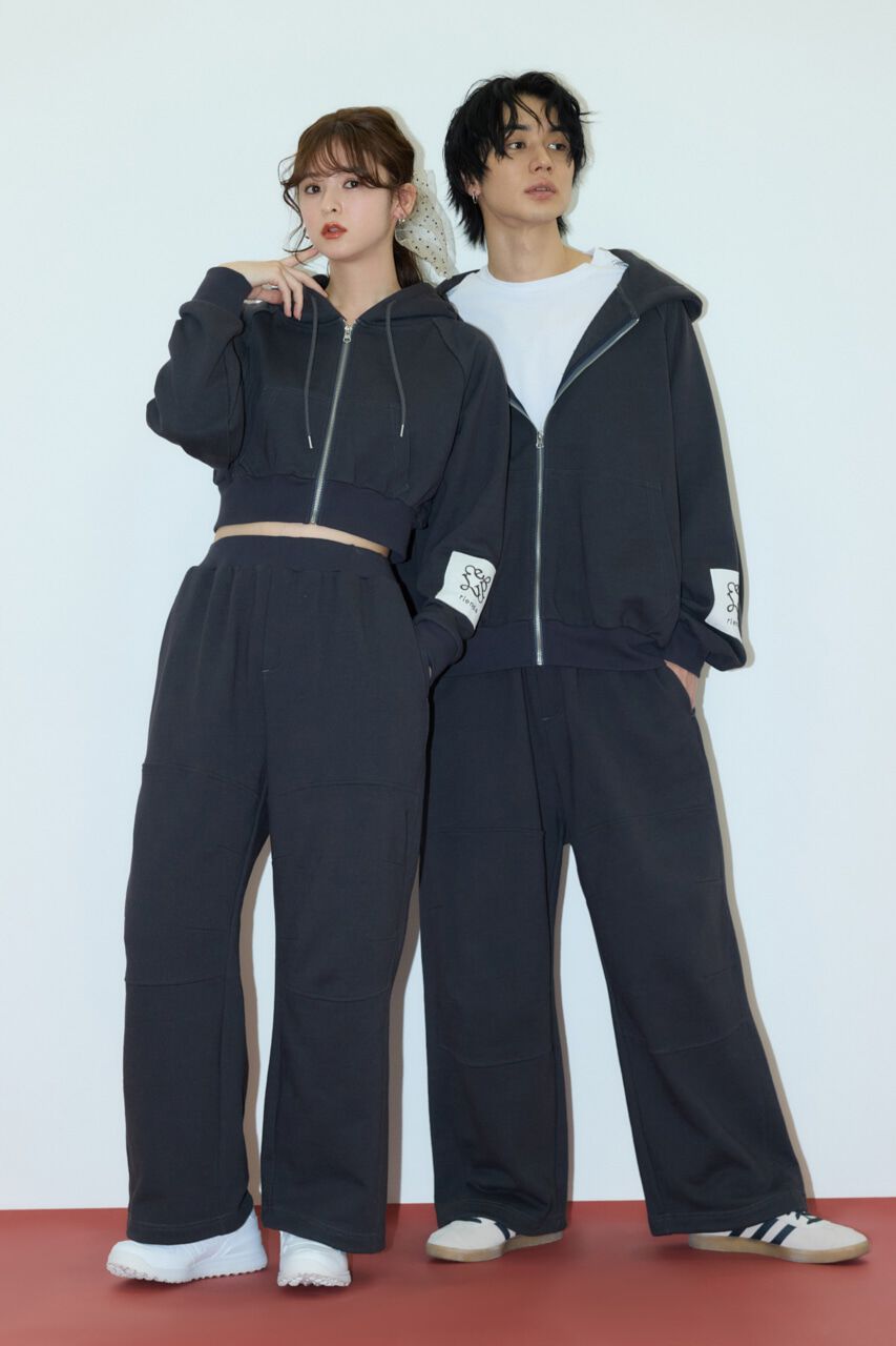 rienda「Rパッチ付きユニセックススウェットパンツ」|その他|L/BLK1