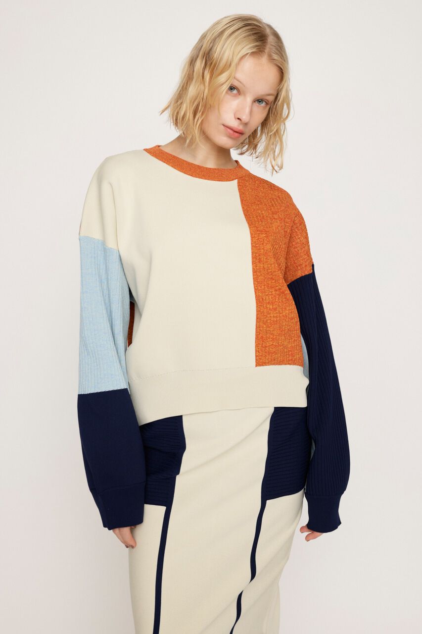 SLY「BLOCKING LIGHT KNIT トップス」|ニット・セーター|