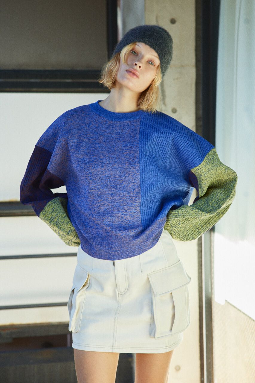 SLY「BLOCKING LIGHT KNIT トップス」|ニット・セーター|
