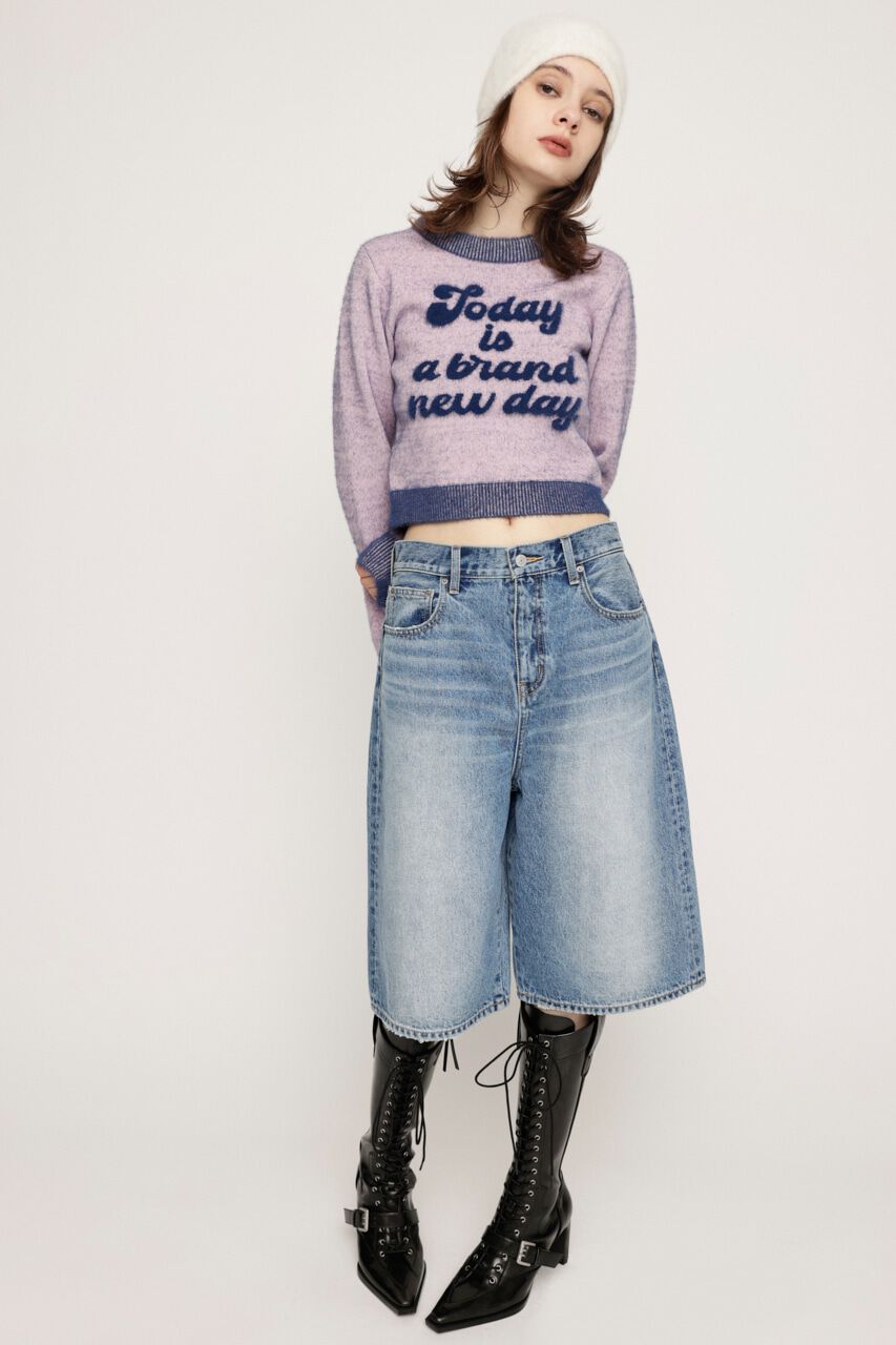 SLY「TRACY WIDE HALF PT-BE」|デニム|