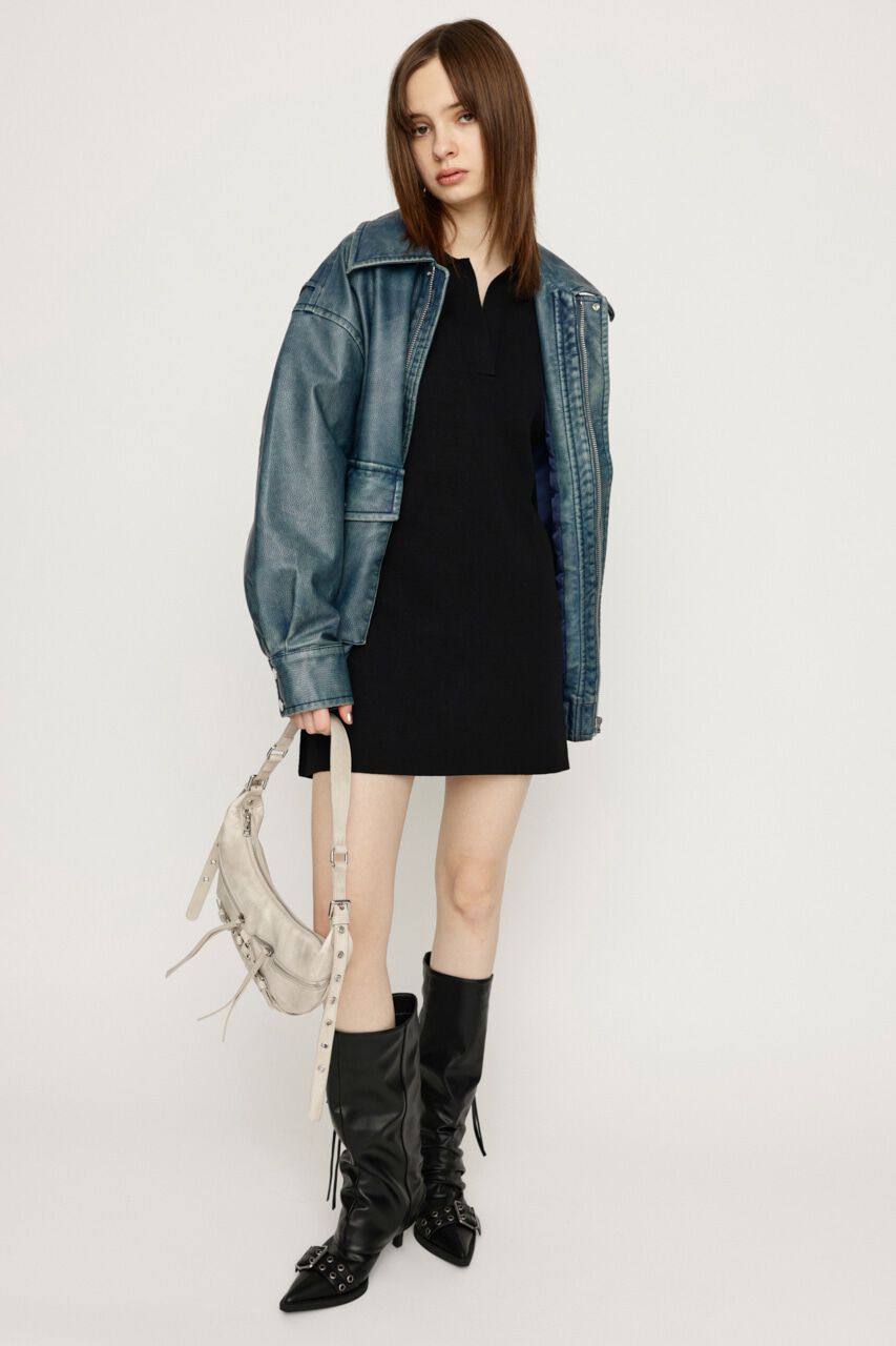 SLY「COLLAR KNIT ショートワンピース」|ワンピース|