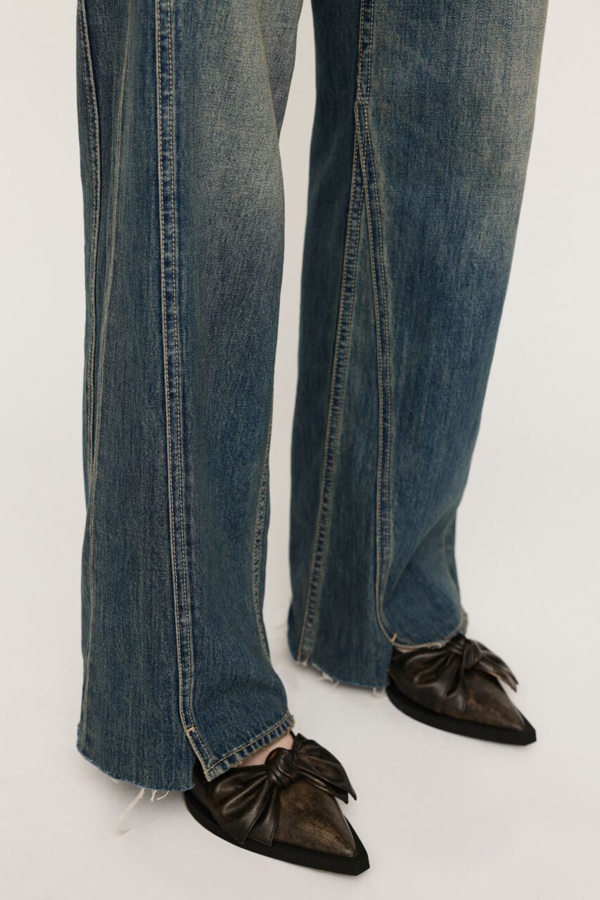 SLY「DOUBLE BELT WIDE FLARE PT-C」|デニム|