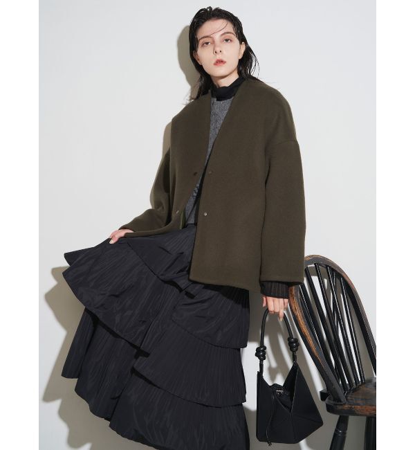 ELENDEEK「FORM SHORT WOOL CT」|その他|カーキ