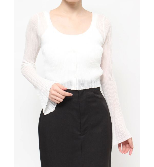 RESEXXY「シアーニットタイトカーディガン【セットアップ着用可能】」|カーディガン|