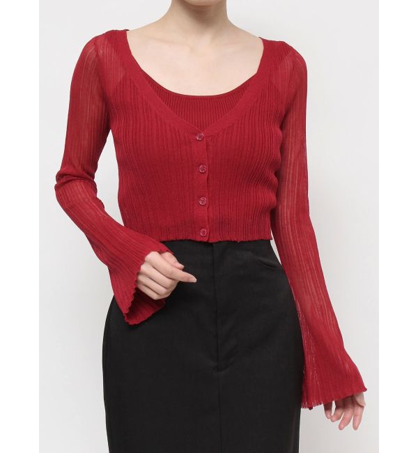 RESEXXY「シアーニットタイトカーディガン【セットアップ着用可能】」|カーディガン|