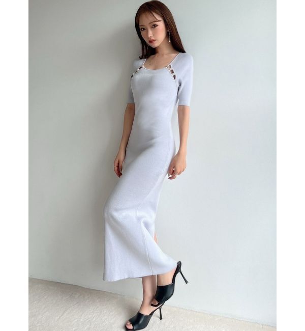 RESEXXY「パールビーズリブニットワンピース」|ワンピース|