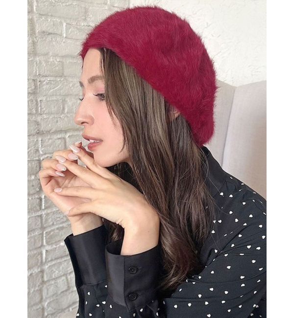 RESEXXY「ファーベレー帽」|ハンチング・ベレー帽|レッド