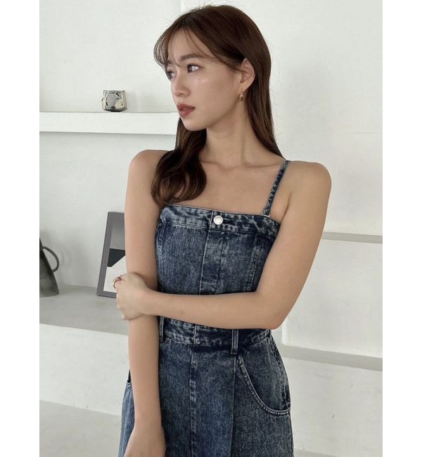 dazzlin「デニムベアロンパース」|ワンピース|