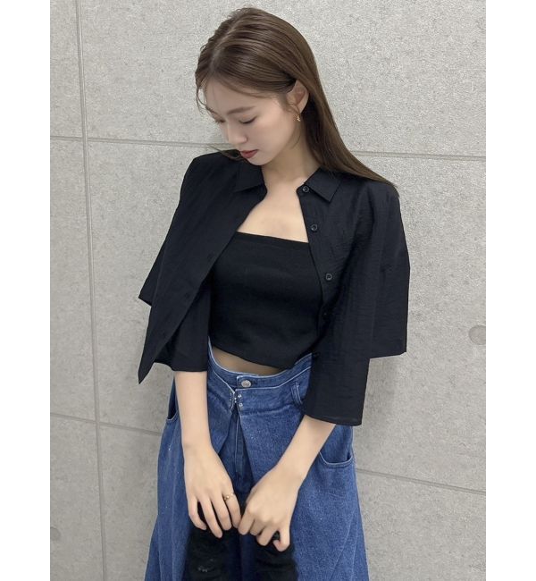 dazzlin「【WEB限定】バックオープンクロップドシャツ」|シャツ・ブラウス|