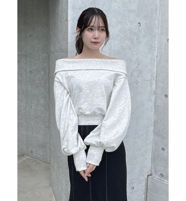 dazzlin「デコルテオープンスウェットトップス」|スウェット・ジャージ|