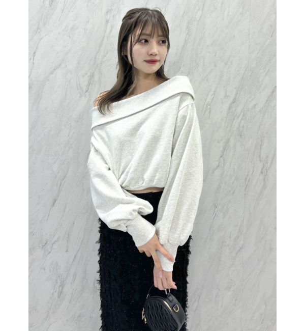 dazzlin「デコルテオープンスウェットトップス」|スウェット・ジャージ|