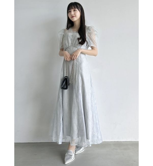 dazzlin「ラメチュールレースパイピングドレス」|ドレス|