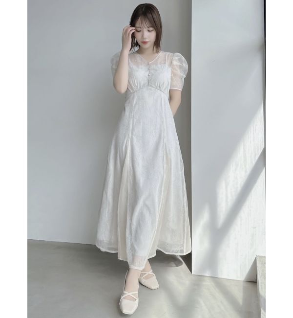 dazzlin「ラメチュールレースパイピングドレス」|ドレス|