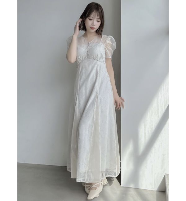 dazzlin「ラメチュールレースパイピングドレス」|ドレス|