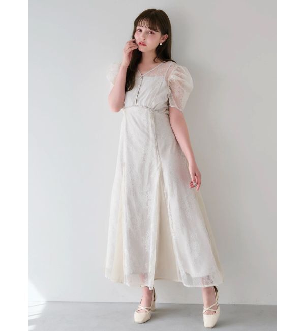 dazzlin「ラメチュールレースパイピングドレス」|ドレス|