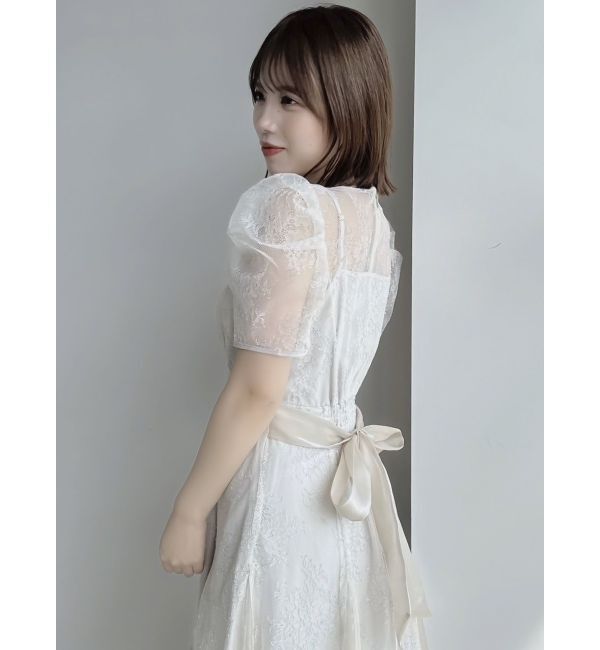 dazzlin「ラメチュールレースパイピングドレス」|ドレス|