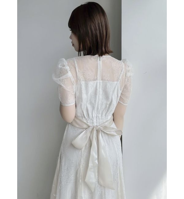 dazzlin「ラメチュールレースパイピングドレス」|ドレス|