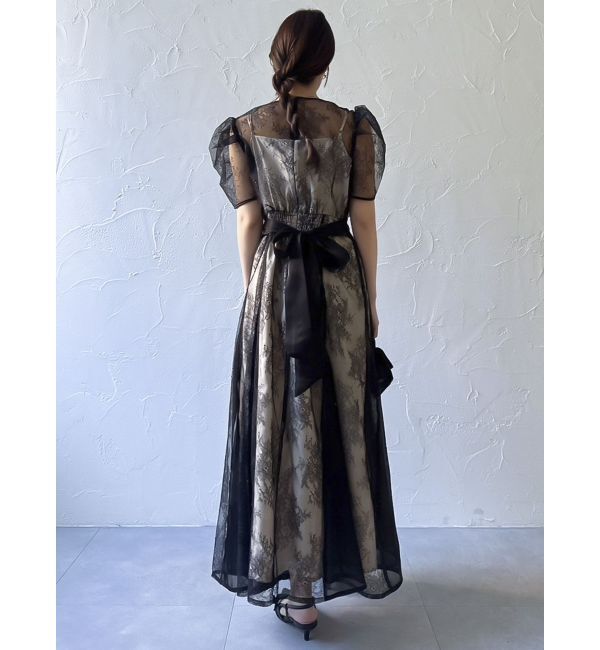 dazzlin「ラメチュールレースパイピングドレス」|ドレス|