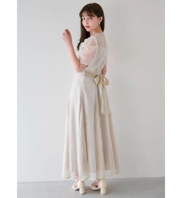 dazzlin「ラメチュールレースパイピングドレス」|ドレス|