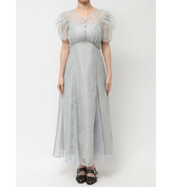 dazzlin「ラメチュールレースパイピングドレス」|ドレス|