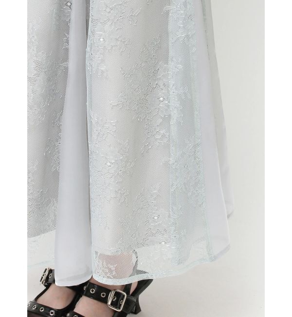 dazzlin「ラメチュールレースパイピングドレス」|ドレス|