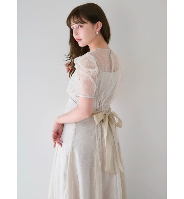 dazzlin「ラメチュールレースパイピングドレス」|ドレス|